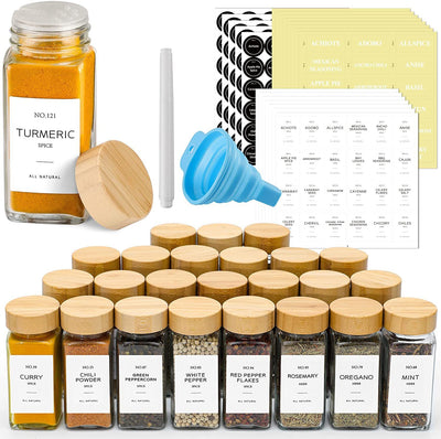 Glass Seasoning Bottle With Bamboo And Wood Lid