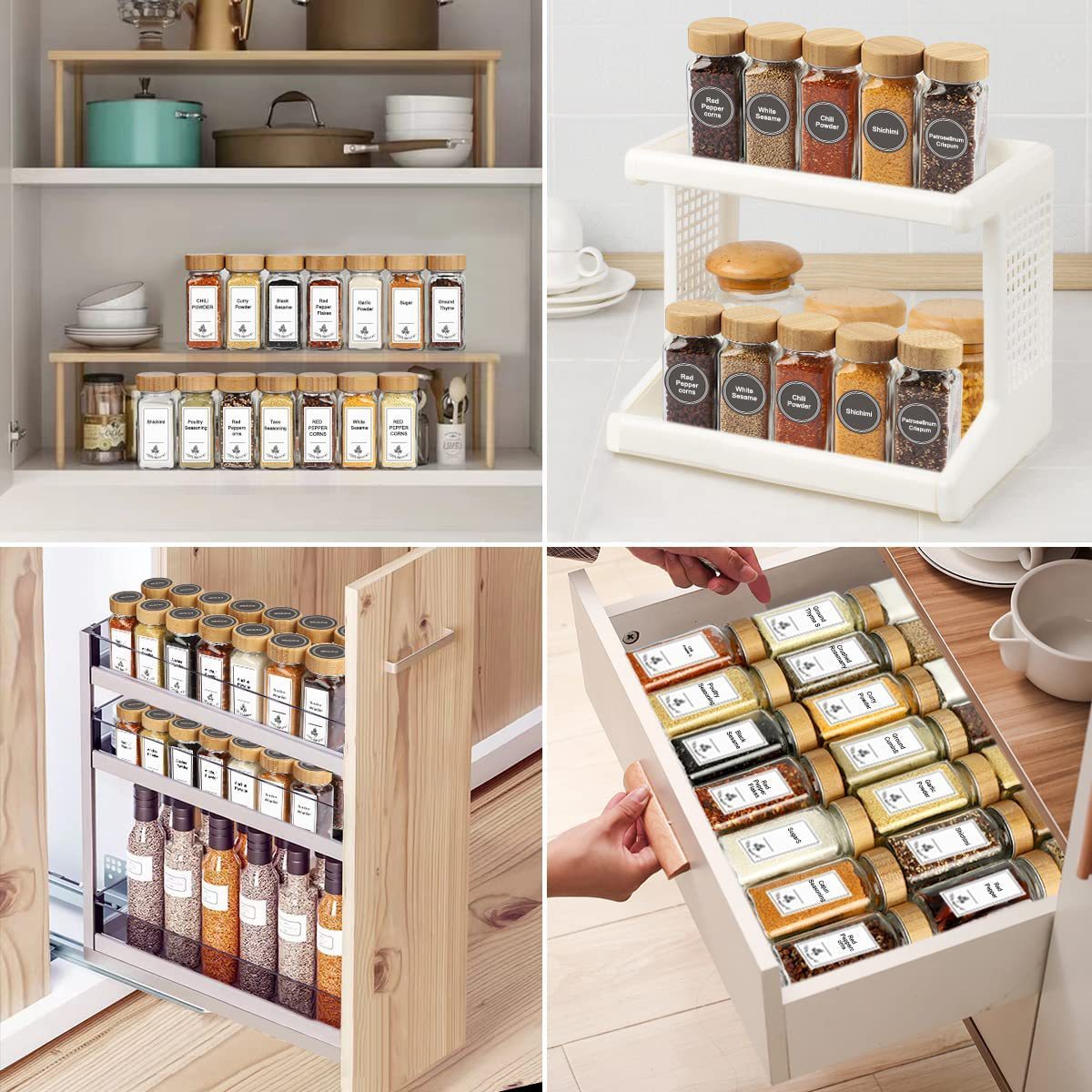 Glass Seasoning Bottle With Bamboo And Wood Lid