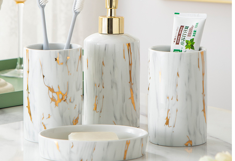 Bathroom Marble Bathroom Wash Kit Ceramic - Fluidity Park
