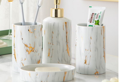 Bathroom Marble Bathroom Wash Kit Ceramic - Fluidity Park