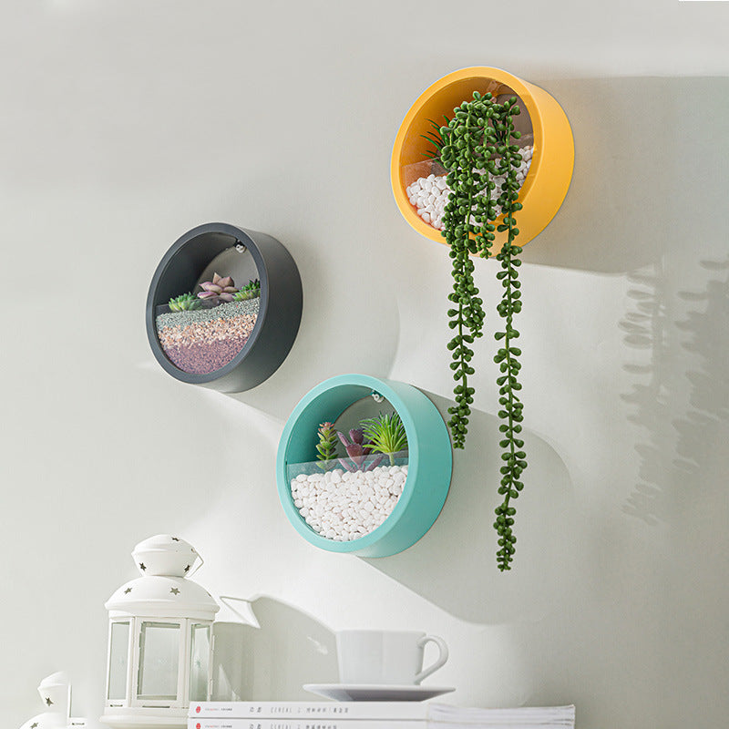 Round Iron Wall Vase Home Living Room - Fluidity Park