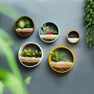 Round Iron Wall Vase Home Living Room - Fluidity Park