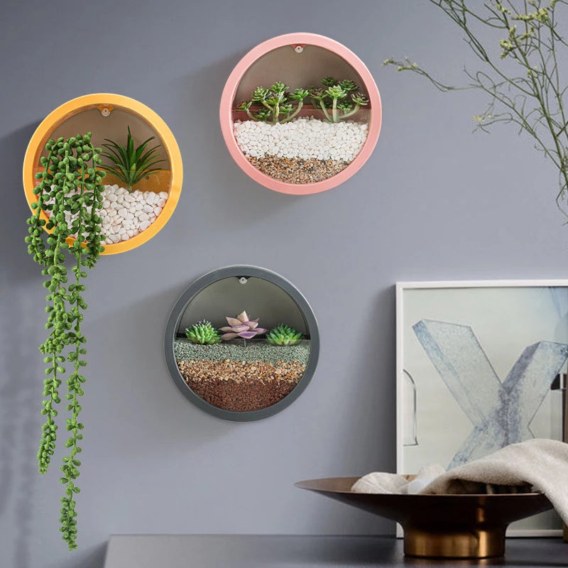 Round Iron Wall Vase Home Living Room - Fluidity Park