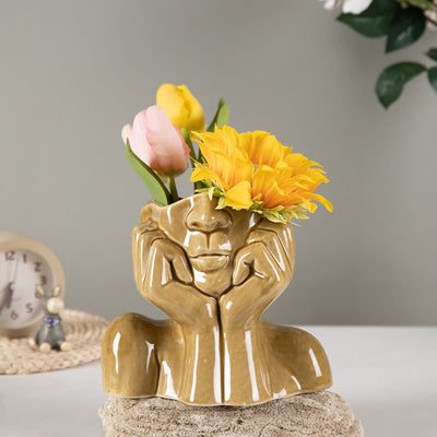 Home Decor Ceramic Vases Flower Vase Figure Sculpture Crafts - Fluidity Park