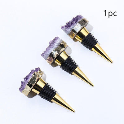 Natural Amethyst Cluster Crystal Wine Bottle Stopper Red Wine Preservation Cover