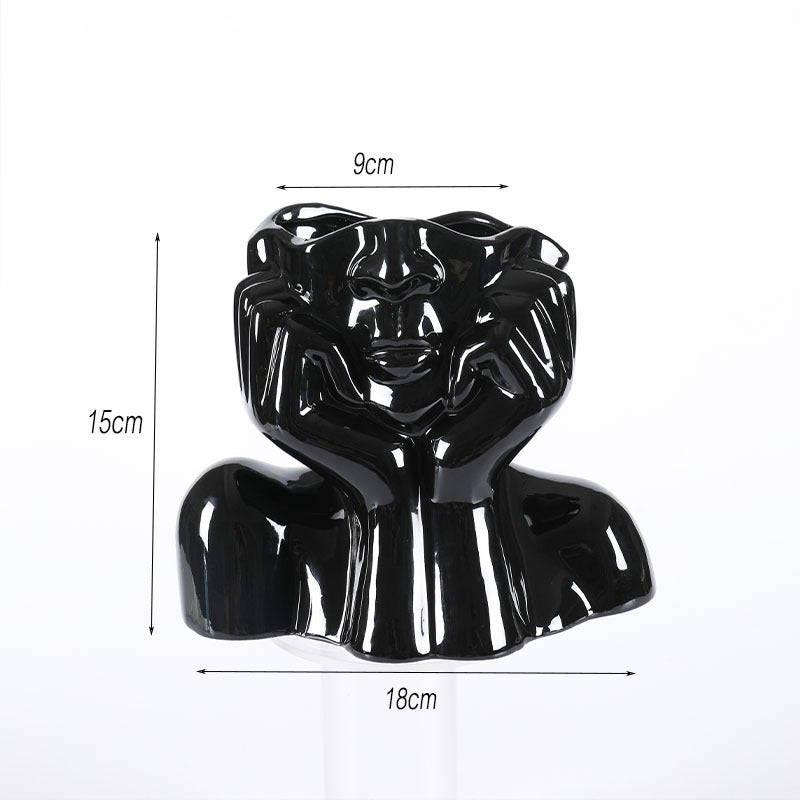 Home Decor Ceramic Vases Flower Vase Figure Sculpture Crafts - Fluidity Park