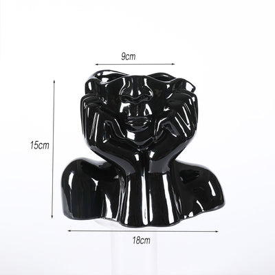 Home Decor Ceramic Vases Flower Vase Figure Sculpture Crafts - Fluidity Park